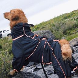 Casaco impermeável para cães grandes, Capa de chuva para cães, Casaco respirável macio, À prova de neve, Windproof, Pet Safety, Casaco com pernas ao ar livre - Image 4