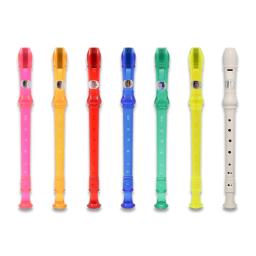 8 buracos soprano flauta com vara de limpeza instrumento musical para crianças iniciantes plásticos instrumento gravador 7 cores flautas - Image 1