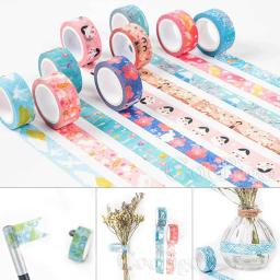 1 rolo de fita washi estilo japonês, adesivos kawaii sakura para scrapbooking, diário, caderno de leite, suprimentos de papelaria, montagem fuji - Image 5