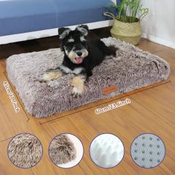 Memória espuma Pet Bed com removível lavável Faux Fur Cover, cama do cão impermeável para Crate, Anti-Slip Bottom, ortopédico - Image 1