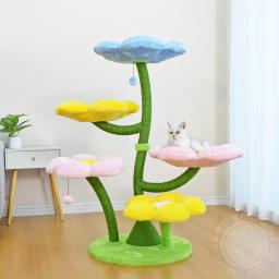 Gato Escalada Quadro com Sisal Arranhando Post, Prateleira Do Ninho Do Gato, Brinquedo Pet, Post Flor De Tigre - Image 2
