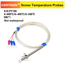 Sonda de Temperatura Termopar Tipo K com Rosca M6, Sensor de Temperatura com Mola, Alta Precisão, Cabeamento Resistente, Aço Inoxidável para Monitoramento Industrial - Image 1