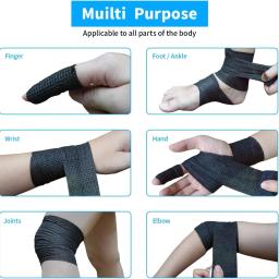 Auto-adesivo Sports Protection Bandages Set, preto, à prova de dor, tornozelo e pulso, primeiros socorros, futebol e Pet, ginásio, alívio, 4PCs, tamanhos - Image 6