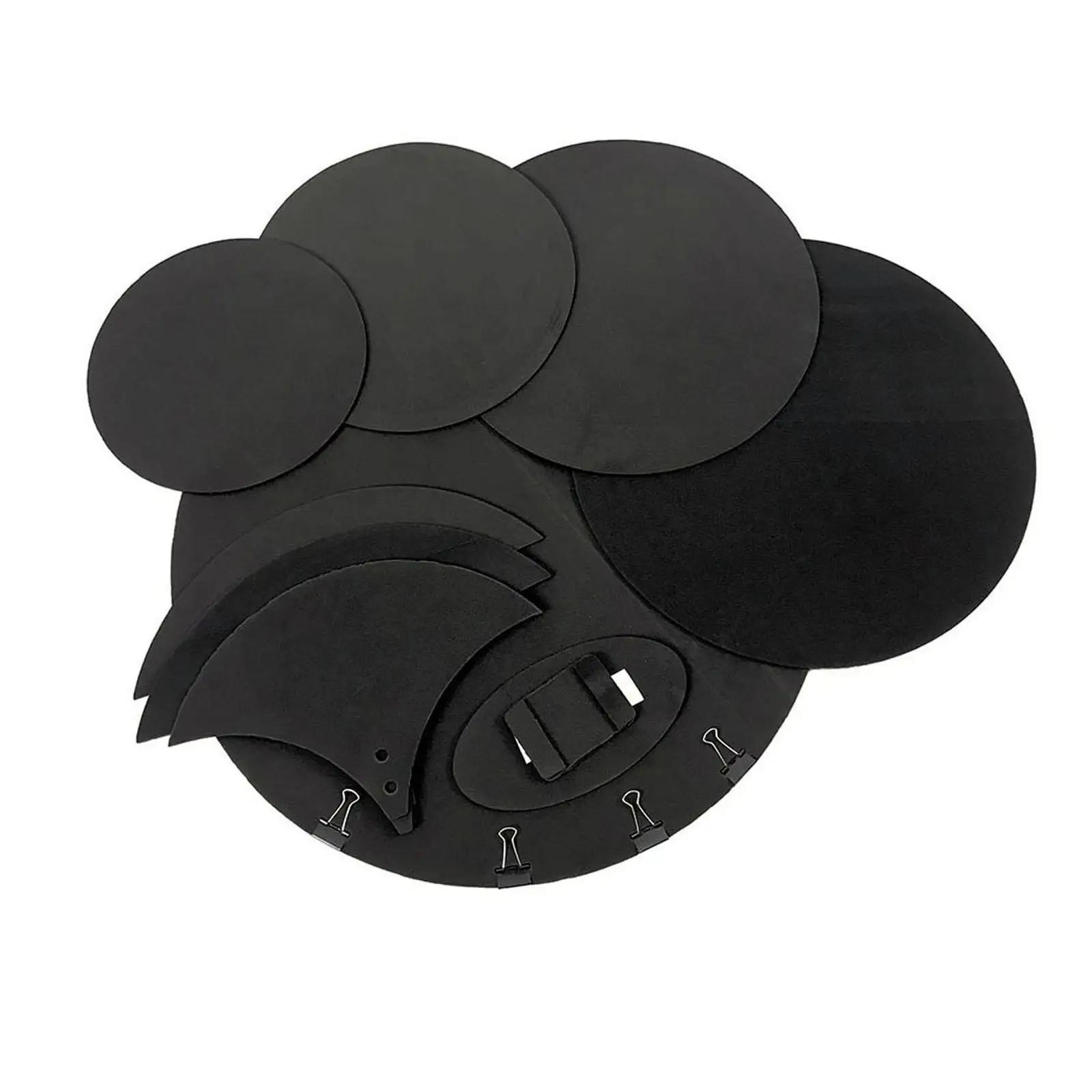 10Pcs Tambor Mudo Pads Kit Baixo Snare Drum Sound Off Silencer EVA Quiet Practice Pad Set Percussão Acessórios - Image 1