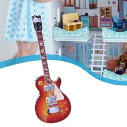 Guitarra Elétrica Miniatura para Mini Music Room, Bonecas De Madeira, Instrumento Musical, Modelo Do Brinquedo - Image 2