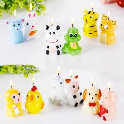 Vela do zodíaco para decoração do bolo do aniversário, vela do dragão e do cavalo, desenhos animados criativos, imagem animal bonito - Image 1