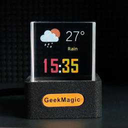 GeekMagic Cristal Holográfica Decoração Desktop, Estação Meteorológica Inteligente, Relógio Digital com Animação GIF e Álbum de Imagem - Image 1