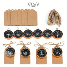 Papel kraft bússola para presente de casamento, 10 pcs/set, viagens festa temática favores para convidados, lembranças do casamento, decoração do partido - Image 1