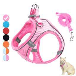 Arnês Refletivo e Trelas Conjunto para Pet, Arnês Ajustável para Cães Pequenos, Gatos, Pug, Chihuahua, Acessórios para Cães - Image 1