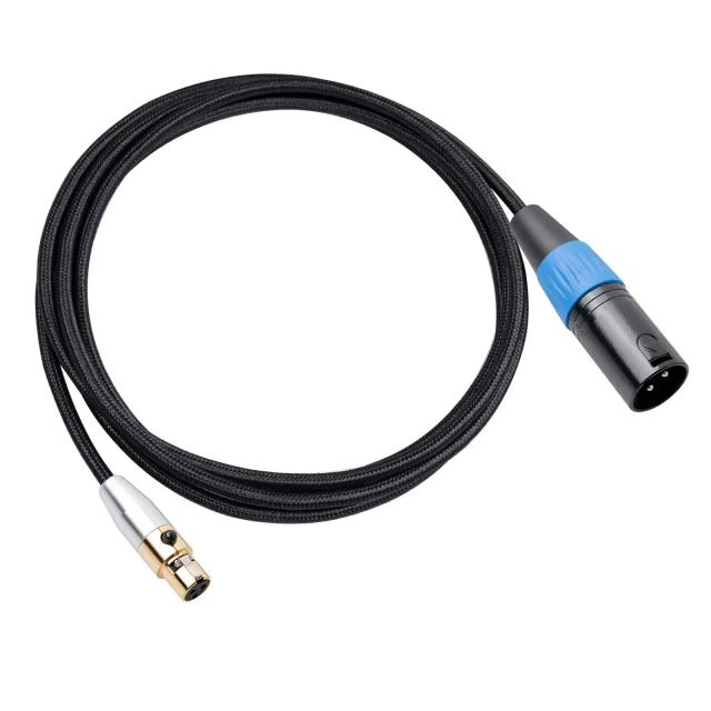 Adaptador Mini XLR Fêmea para XLR Macho, Resistente e Ideal para Gravação com Canetas, Câmeras e Fones de Ouvido com 3 Pinos