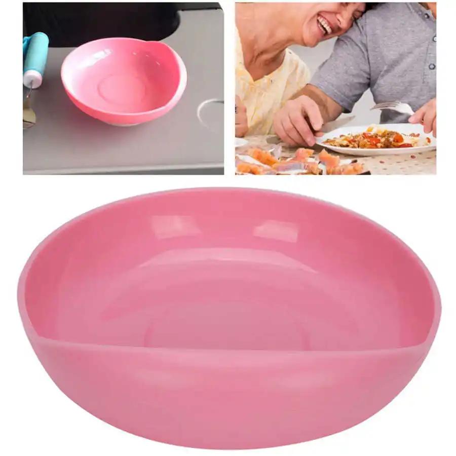 Idosos Cuidados Placa à Prova de Derramamento com Ventosa Base Desativado Non-Slip Louça Louça Auxiliar Vermelha Prato De Alimentação Sólida - Image 1