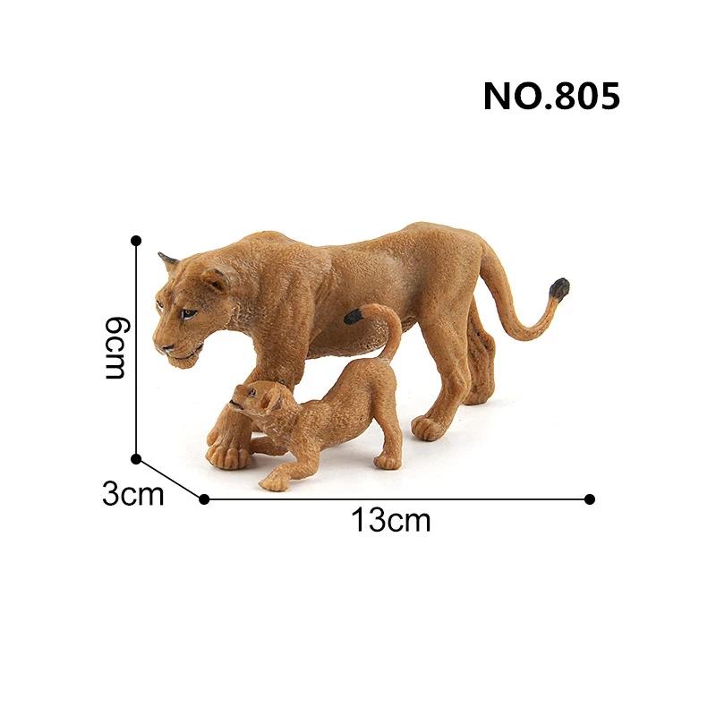 Animais selvagens modelo simulado realista do leão, material do PVC, coleção da família do leão, brinquedos da decoração para crianças, presentes do aniversário - Image 1