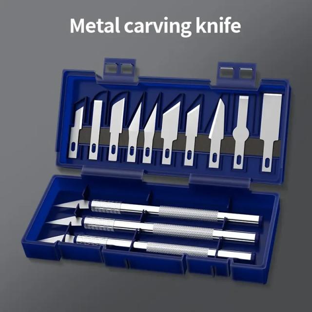Kit Completo de Escultura em Metal: Conjunto de Ferramentas para Cortar Papel, Madeira e DIY com 13 Peças