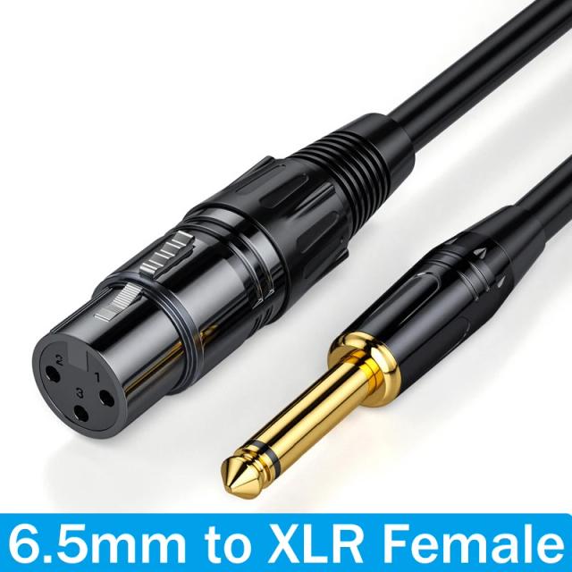 Cabo XLR Macho para Macho para Gravação Profissional e Extensão de Áudio Balanceada para Mixer, Alto-falante, Amplificador e Microfone ao Vivo, 6,5 mm