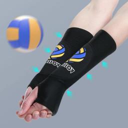 Mangas de braço de voleibol elástico para homens e mulheres, protetores esportivos, almofada de proteção, polegar, protetores de braço de treinamento, 1 par - Image 1