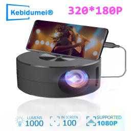 Projetores de fio para exterior, Mini projetor 180P, 4K, 360 Home Cinema, Vídeo USB, filmes, IOS, Android - Image 1