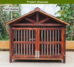 Cachorro de madeira maciça, Grande casa de cachorro, Porta externa ao ar livre, Luxo Pet Supplies - Image 6