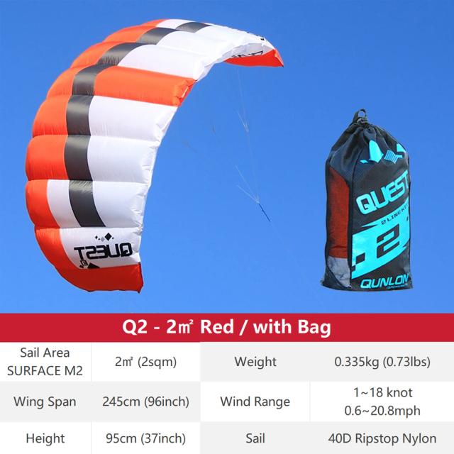 Kite Iniciante para Tração de Folha com Saco, Acompanhado de 2 Linhas e Instrutor, Ideal para 9 km e Área de 2 a 4 m²