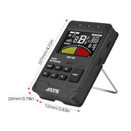 Aroma Amt-600 Guitar Tuner, Metrônomo e Gerador de Tons, 3-em-1 recarregável, LCD de 2,5 Polegada cores, ferramentas de instrumento de cordas - Image 4