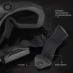 Airsoft Paintball óculos com lente transparente, proteção ocular resistente a riscos, óculos de segurança, micro ventilador - Image 6