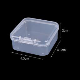 30 pçs quadrado clamshell clara caixa de armazenamento jóias flip selo plástico à prova de poeira caso de armazenamento diy jóias packag exibir recipiente - Image 6