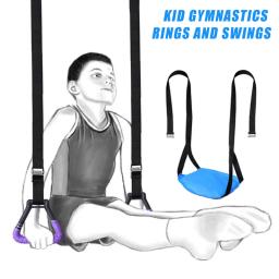 Crianças anéis de ginástica esporte brinquedo antiderrapante anéis de ginásio com balanço alças ajustáveis pull-up treino ginástica equipamentos de fitness brinquedo - Image 6