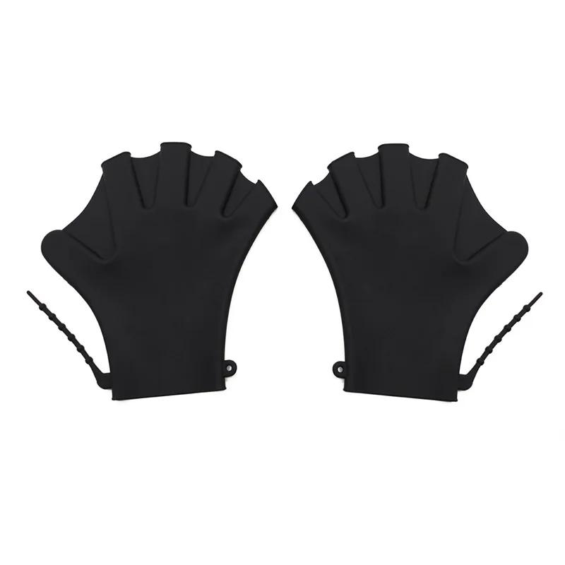 Silicone nadadeiras para adultos e crianças, nadadeiras de mergulho ajustáveis, luvas de natação, prática - Image 1