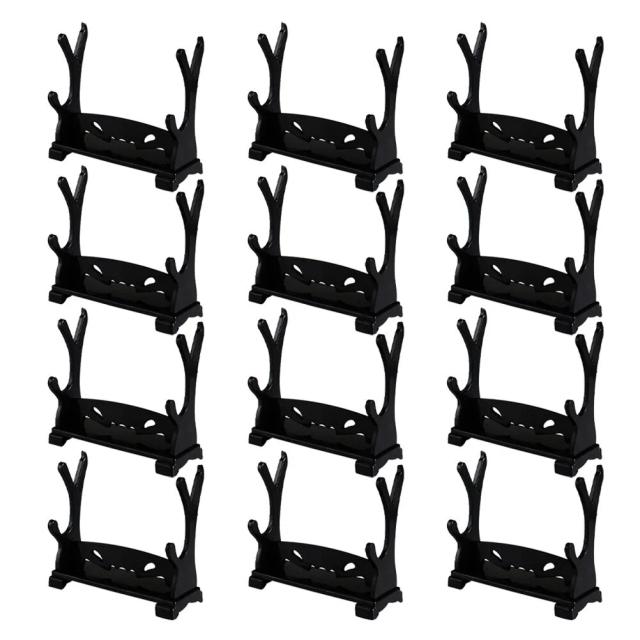 Suporte de Parede para Espadas - Rack de Armazenamento para Brinquedos e Roupas com 12 Braçadeiras para Exibição de Samurais