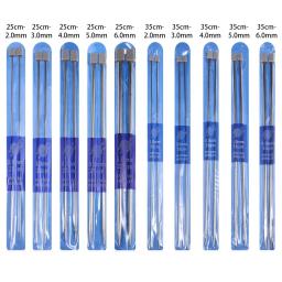 2 Pçs/set Aço Inoxidável Reta Tecer Camisola Crochet Hooks Agulhas de Tricô DIY Ferramentas Acessórios De Metal Crochê Tricô - Image 5