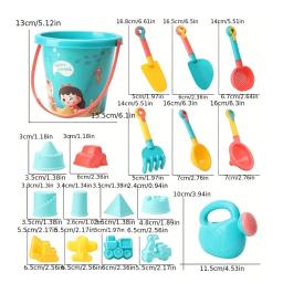 Conjunto de brinquedos de areia de praia de 18 peças, plástico durável, conjunto de jogos de praia de piscina de verão, ferramentas de jogo de areia ao ar livre para meninos e meninas, grandes férias - Image 3