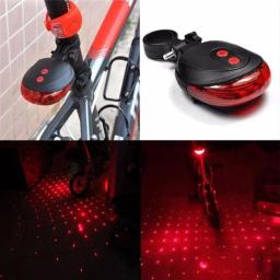 Alta qualidade bicicleta aviso de segurança led luz da bicicleta luzes laser led piscando lâmpada cauda luz traseira ciclismo 5 led + 2 laser - Image 4