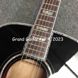 Personalizado D Corpo Flamed Maple Back Side Abalone Encadernação 5PCS Mapa Pescoço Rosewood Fingerboard Deluxe Guitarra acústica - Image 2