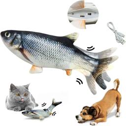 Brinquedos interativos de peixes para gatos, Carregador USB, Peixe elétrico, Floppy Toy, Pet realista, Mastigar mordida, Suprimentos para cães e gatos - Image 1