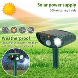 1pc Ultrasonic Repelente Animal Cat Dog Repelente Solar Powered Jardim Recarregável Impermeável Animal Deterrent Para Farm Yard - Image 2