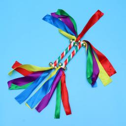 2 pçs adereços de ginástica cheerleader pom pom pompom cheerleading pompons fita design - Image 2