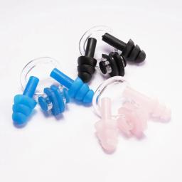 Silicone mundo natação tampões de ouvido/nariz clipe conjunto silicone impermeável anti-ruído surf mergulho esportes aquáticos ao ar livre piscina acessórios - Image 3