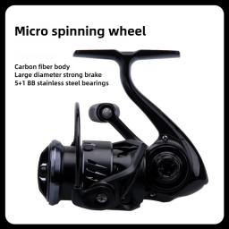 800-2500s fibra de carbono micro molinete 5 + 1 bb 5.2:1 relação de engrenagem ultra leve baixa inércia à prova dwaterproof água anti-ferrugem equipamento de pesca - Image 2