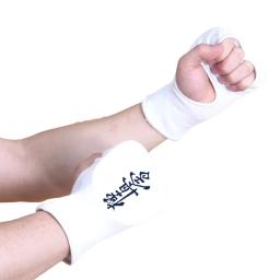Kyokushin luvas de karatê de malha luvas de proteção das mãos meio dedo crianças adulto respirável taekwondo pulso luta luvas de boxe - Image 2
