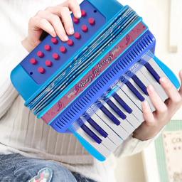 Fivela de acordeão de botão leve, coordenação olho-mão, palco, instrumento musical para iniciantes, mini, 20 teclas, 16 graves - Image 1