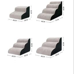 CAWAYI-KENNEL Memória Espuma Sofá Escadas para Pequeno Cão e Gato, Anti-Slip Escada de Cama, Pet Supplies, 2 3 4 Passos - Image 6