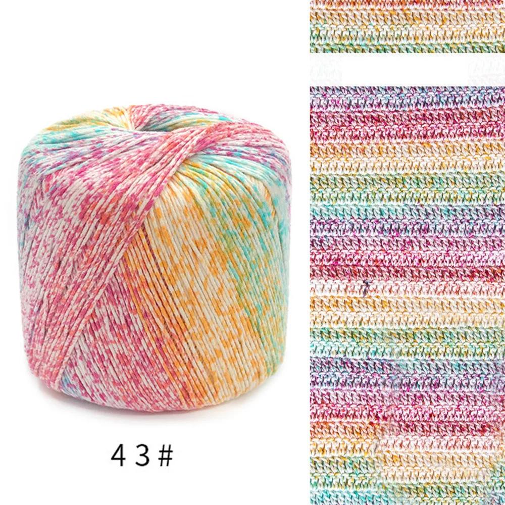Mão malha fios de algodão variegada, fios de lã tingidos, 8 ações Crochet Knitting, Space Dye, artesanato DIY - Image 1