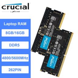 Crucial ddr5 ram pc5 8gb 16gb 32gb 4800mhz 5600mhz portátil memória ram ddr5 módulo ecc correção de erro 262 pinos SO-DIMM - Image 1