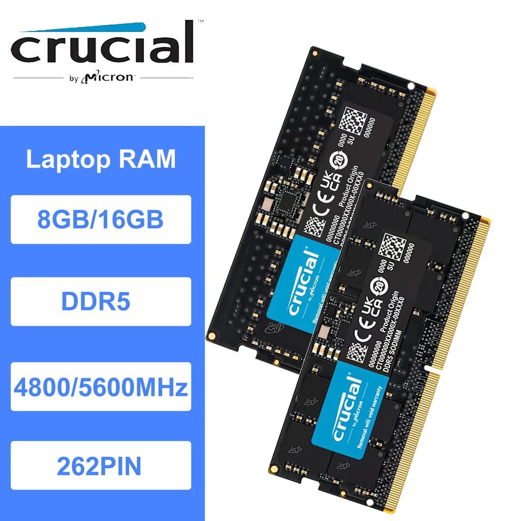 Crucial ddr5 ram pc5 8gb 16gb 32gb 4800mhz 5600mhz portátil memória ram ddr5 módulo ecc correção de erro 262 pinos SO-DIMM - Image 1
