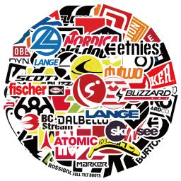 50 pçs legal dos desenhos animados esqui marca logotipo adesivos para portátil telefone bagagem guitarra snowboard à prova dwaterproof água graffiti decalques de vinil - Image 2