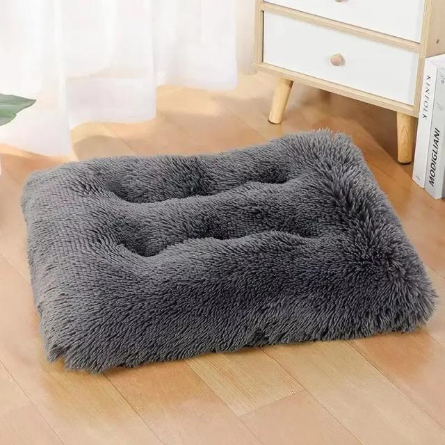 Cama Lavável Anti-Ansiedade Plush: Almofada Quente e Confortável para Cães Pequenos, Médios e Grandes