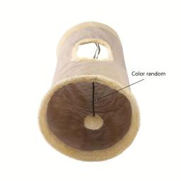 Túnel de pelúcia dobrável para pet, canal dobrável, brinquedo educativo, brinquedos interativos, suprimentos para cachorros, camurça, quente, inverno - Image 5