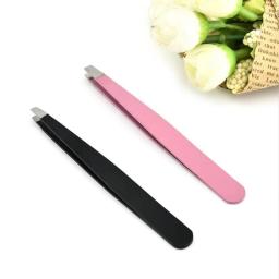 Profissional pinça de sobrancelha de aço inoxidável, rosto nariz cabelo clip removedor, beleza inclinada extrator, maquiagem ferramenta, 1pc - Image 1