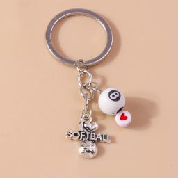 Criativo Mini 3D Esporte Bola Chaveiro, Chaveiro Pingentes para Porta-Chave Do Carro, Decoração Da Bolsa, Rugby, Futebol, Jóias Presentes - Image 2