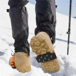 7 presilhas de gelo com tachas de tungstênio para sapatos e botas Crampon para sapatos chuteiras de gelo e neve Botas de caminhada antiderrapantes sapatos de neve - Image 6