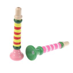 1pc de madeira trompete piccolo flauta pequenos alto-falantes criança instrumento musical educação brinquedo seguro não-tóxico trompete piccolo 13x3.5x1.5cm - Image 5